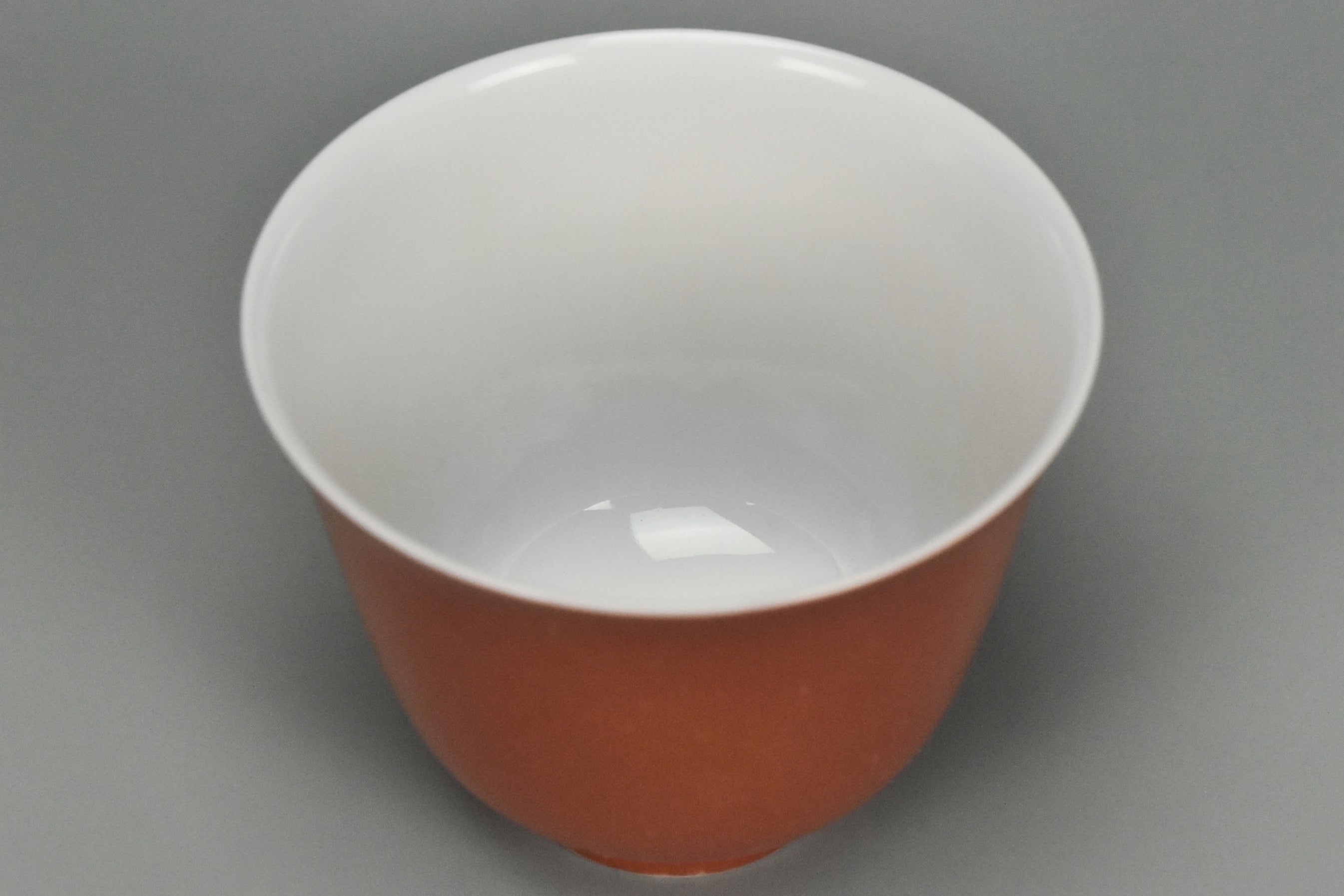 P240: Chinese Coral Red Glazed Cup Kangxi Mark Qing Dynasty Style