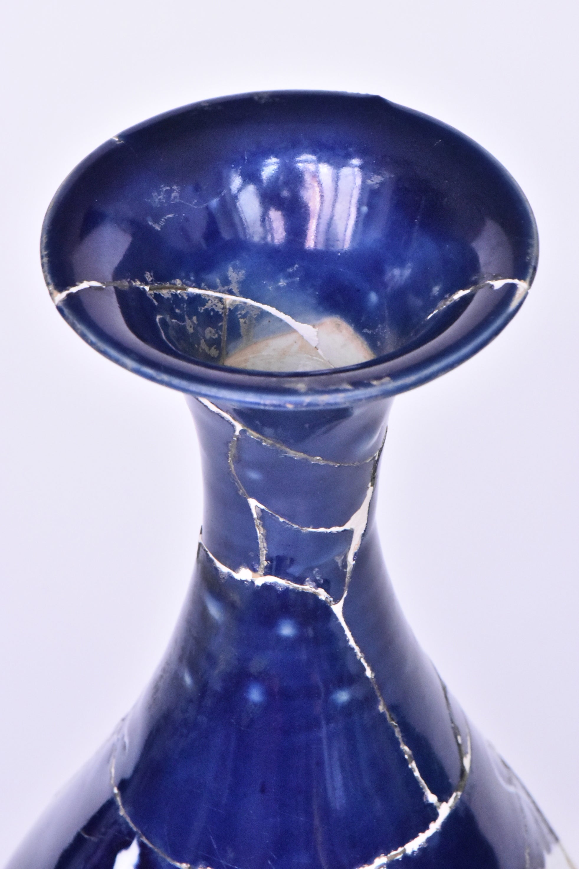 P279: Chinese Blue Ground Dragon Vase Yuan Dynasty Style