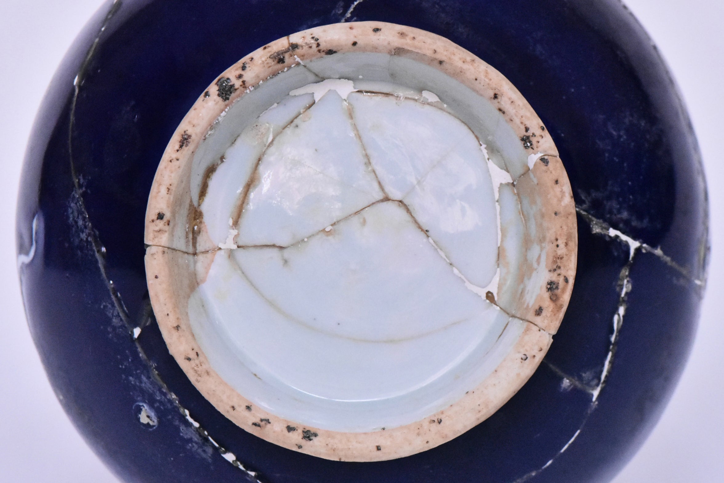 P279: Chinese Blue Ground Dragon Vase Yuan Dynasty Style