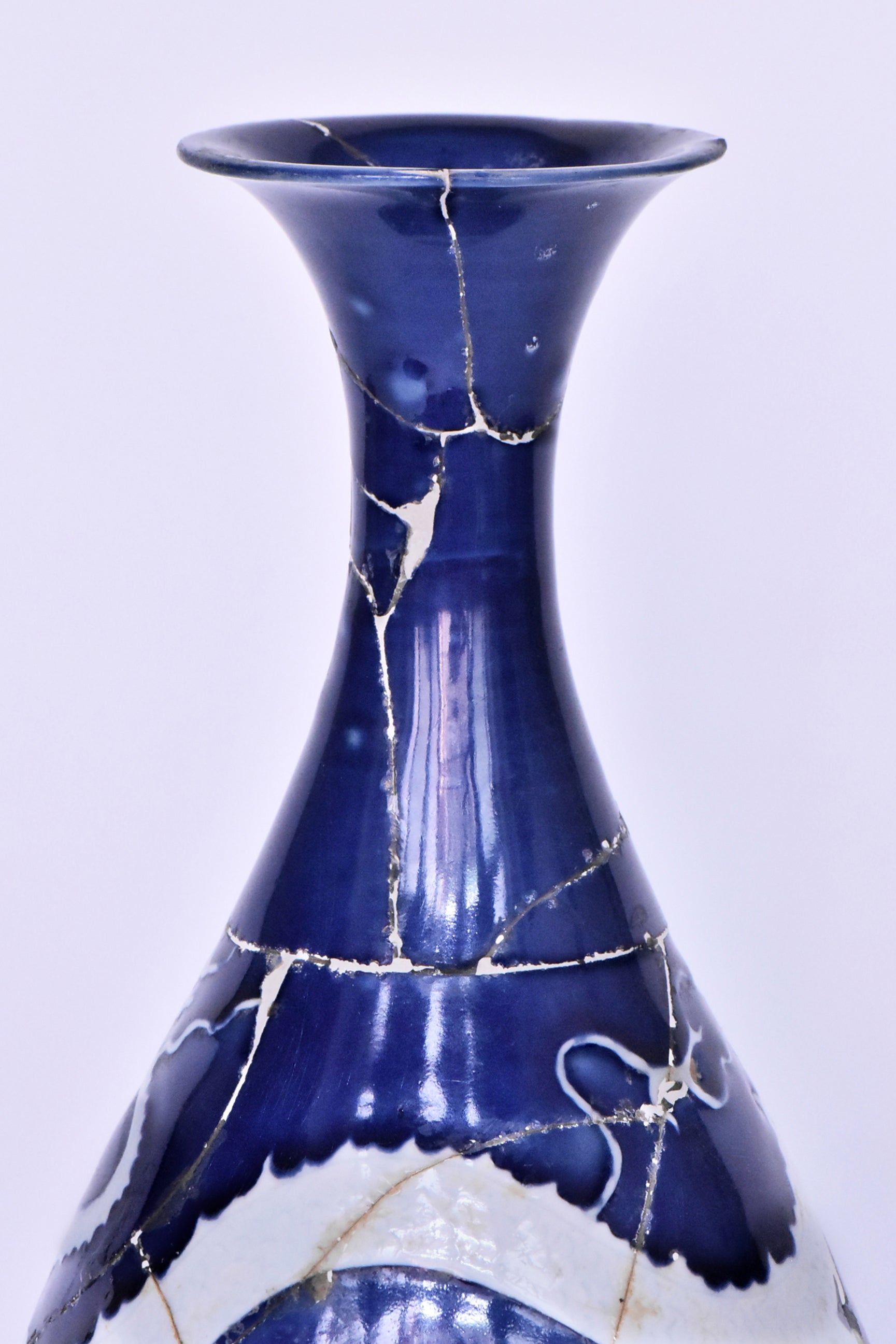P279: Chinese Blue Ground Dragon Vase Yuan Dynasty Style