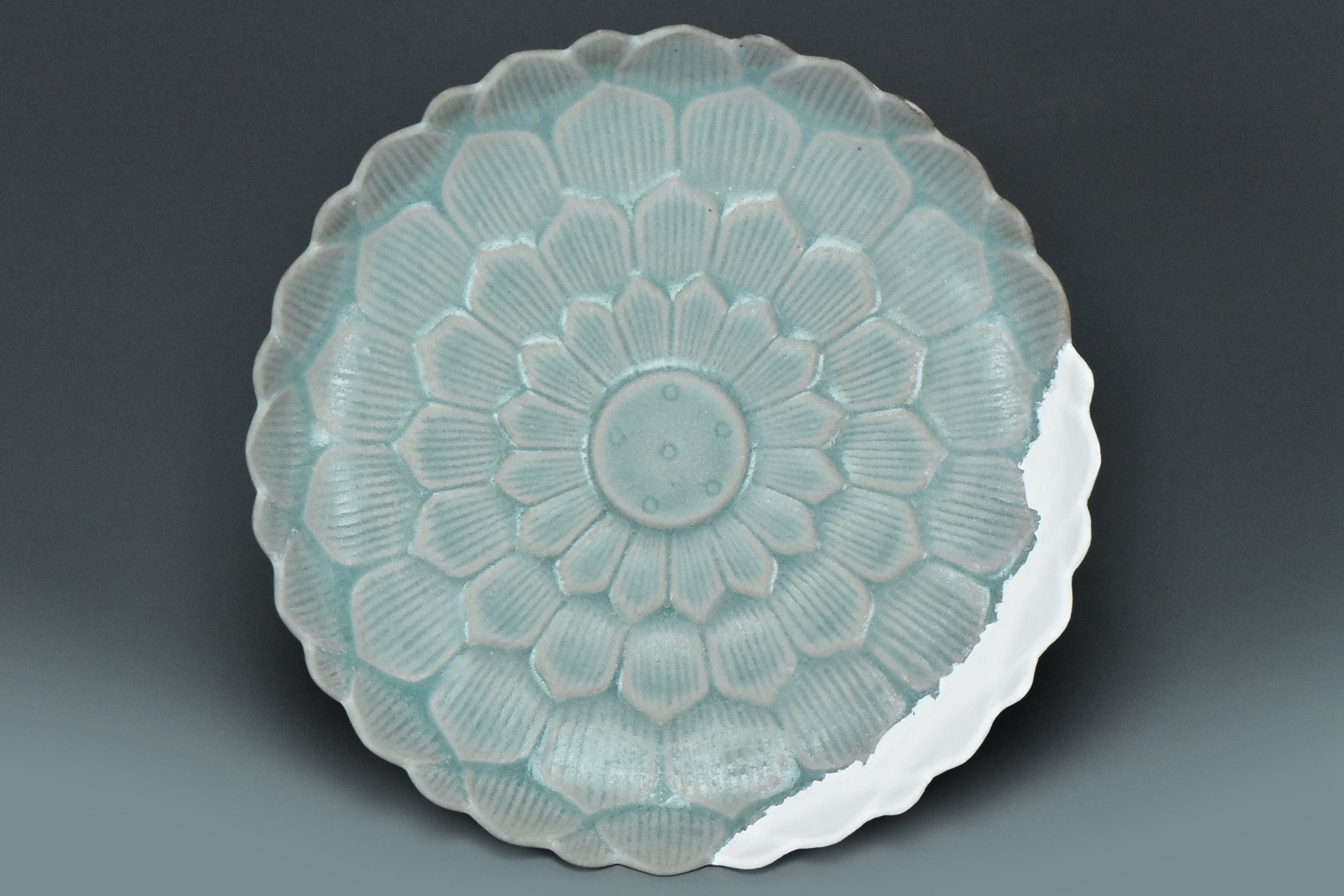 P837: Chinese Ruyao Carved Dish Song Dynasty Style