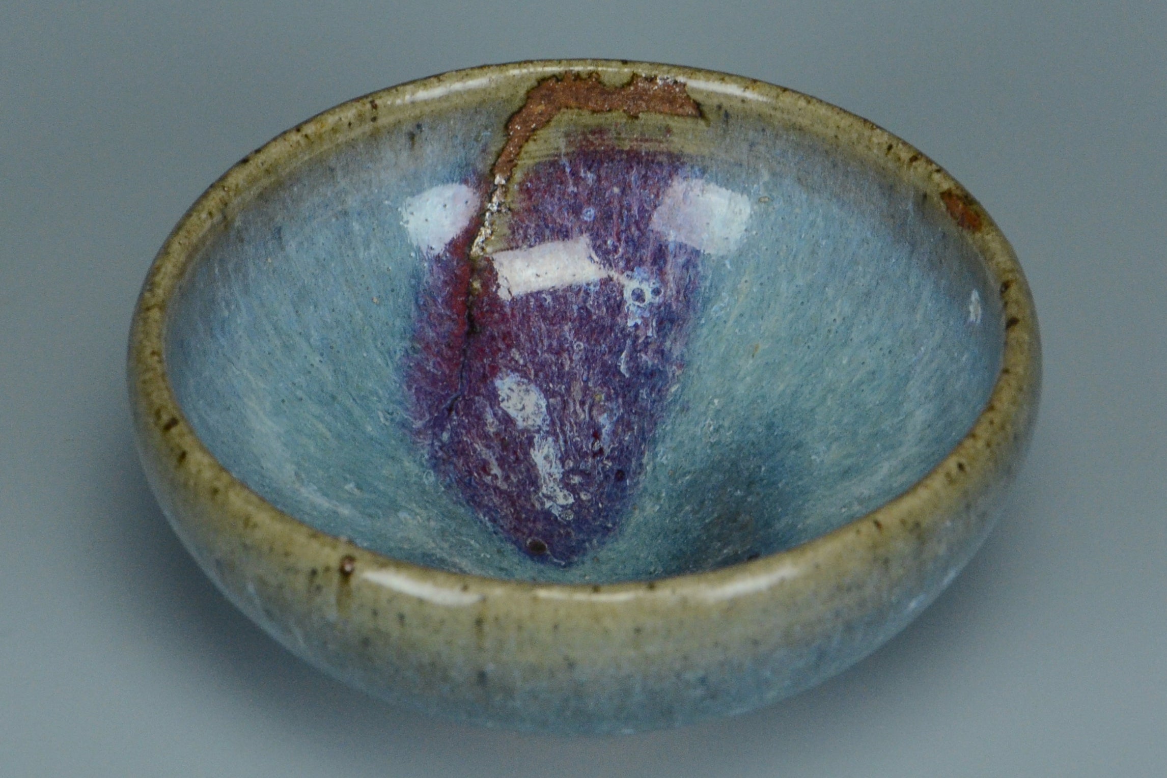 P944: Chinese Junyao Purple Splashed Bowl Song Dynasty Style