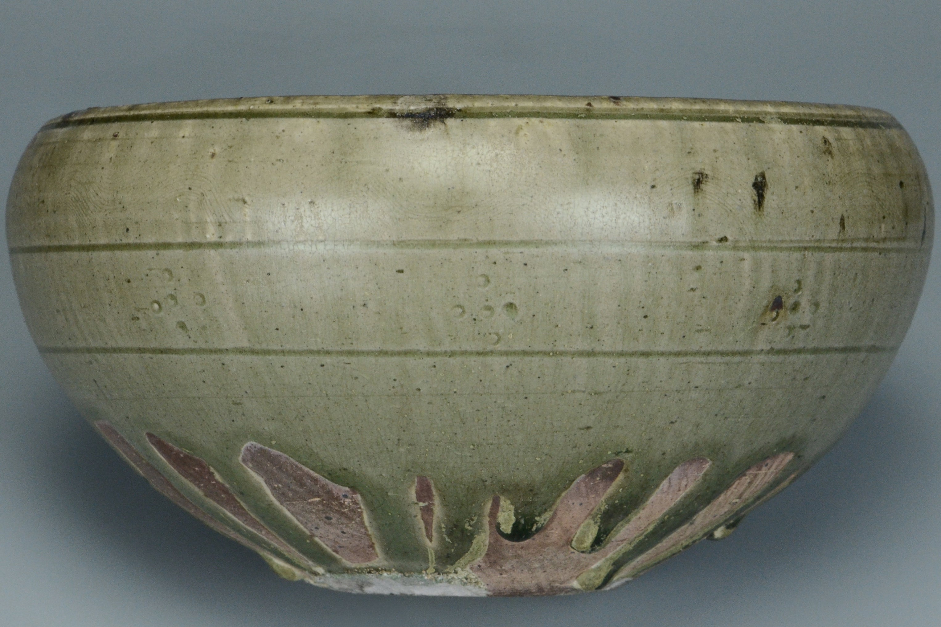 P960: Chinese Celadon Glazed Alms Bowl Sui Dynasty Style