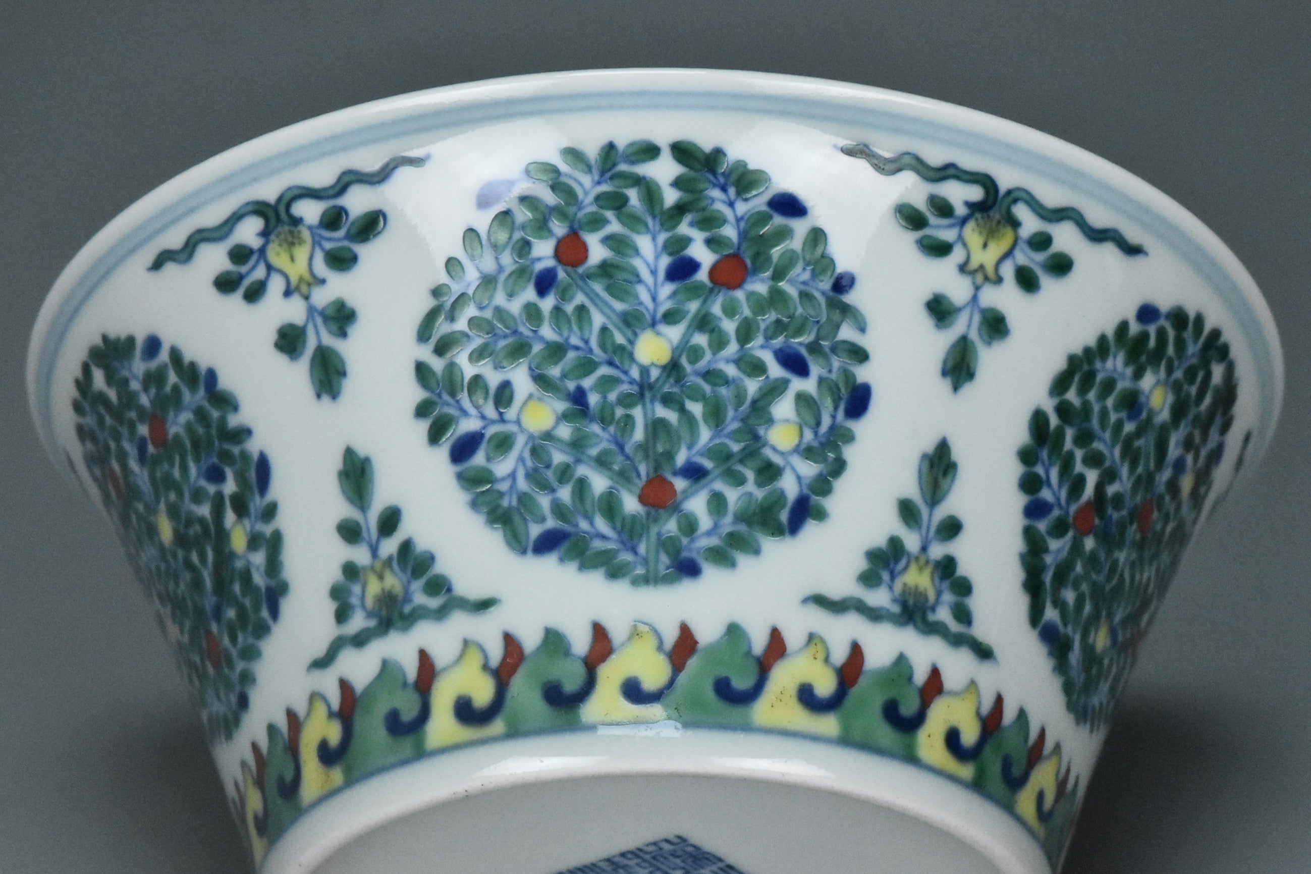 P999: Chinese Doucai Bowl Qianlong Mark Qing Dynasty Style