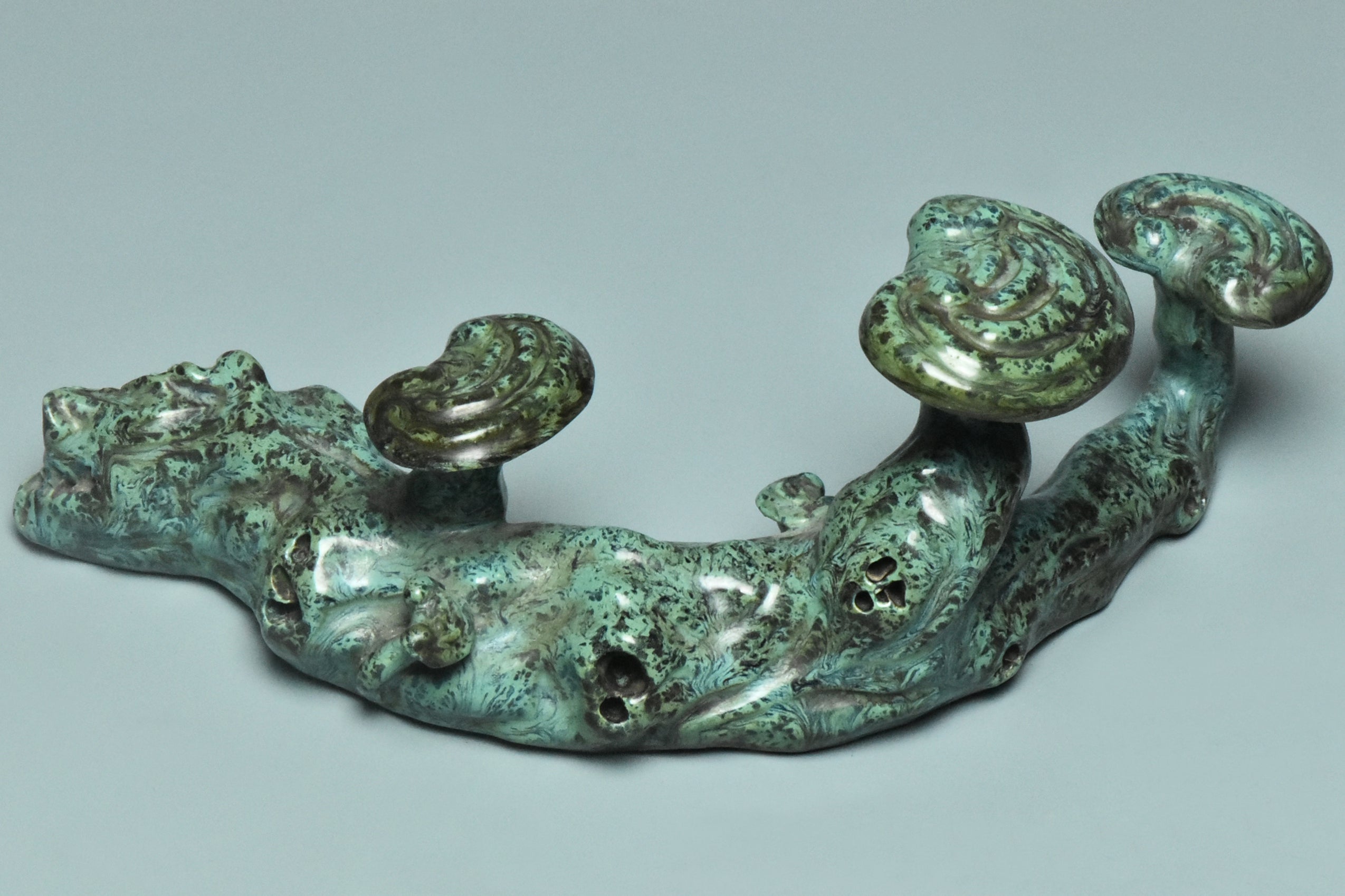 R000: Chinese Turquoise Glazed Brush Rest Hall Mark Qing Qianlong Style