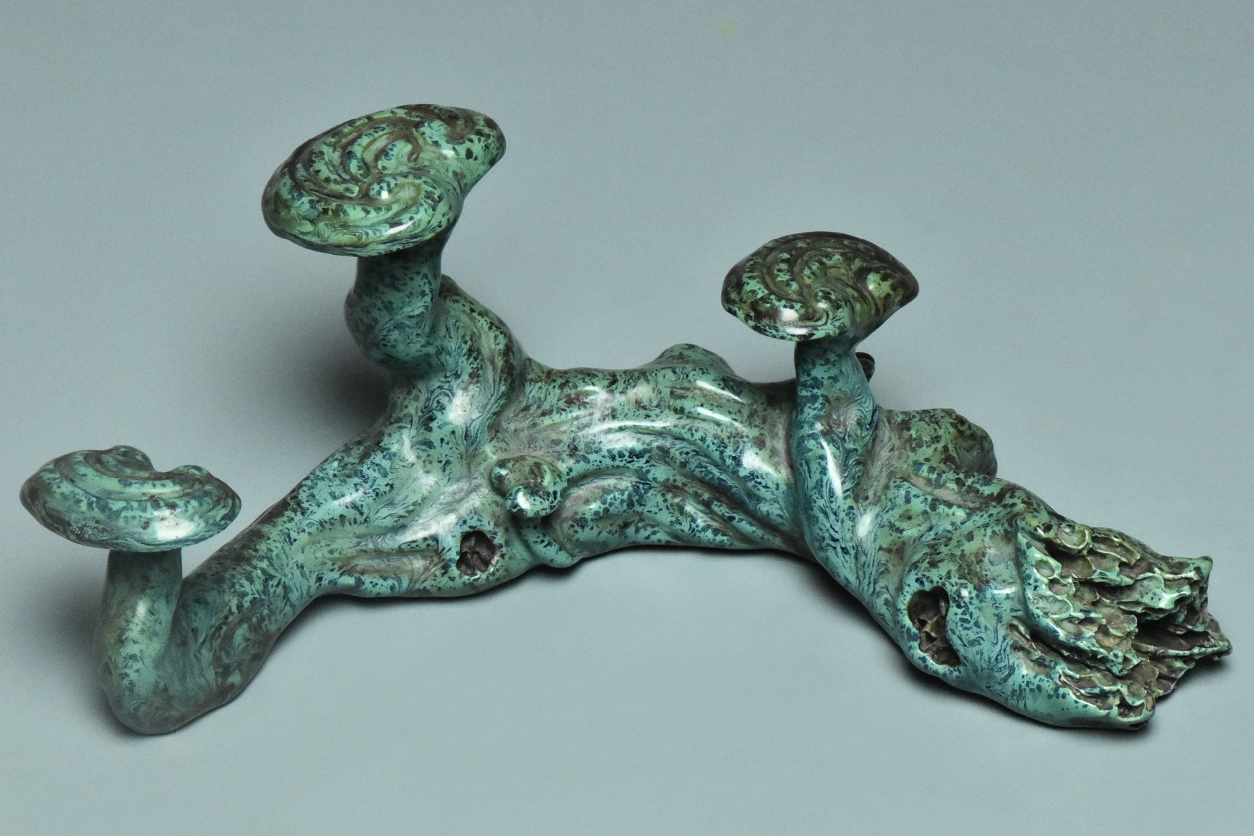 R000: Chinese Turquoise Glazed Brush Rest Hall Mark Qing Qianlong Style