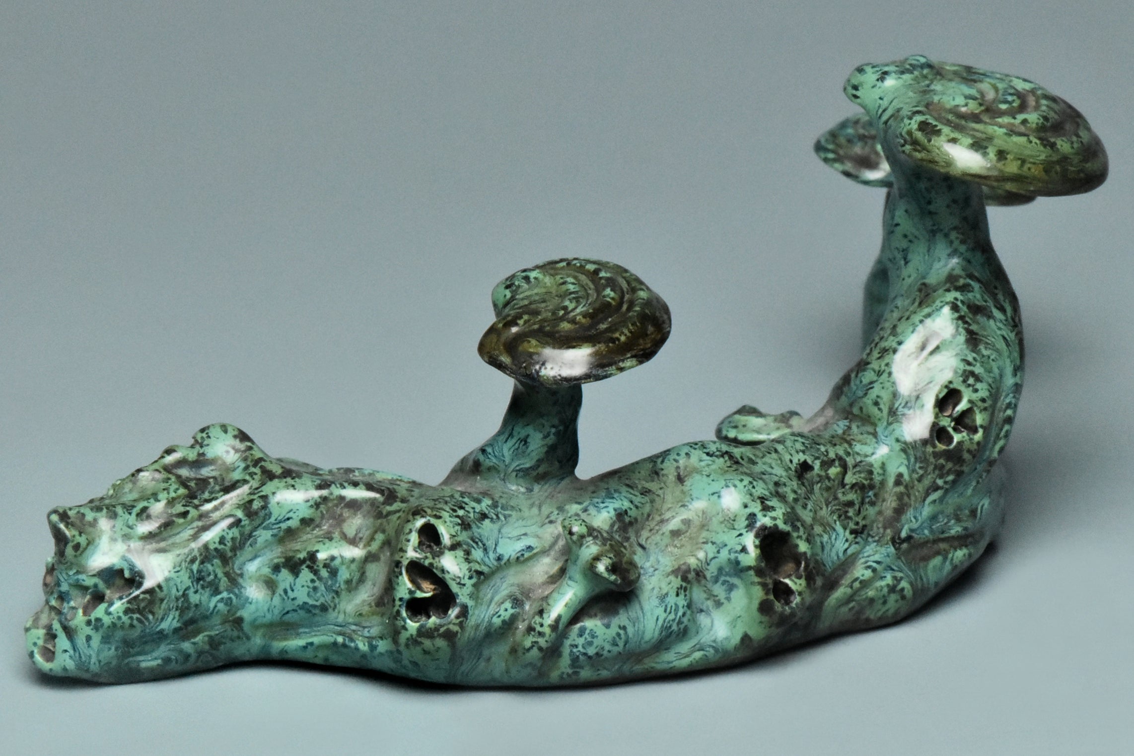 R000: Chinese Turquoise Glazed Brush Rest Hall Mark Qing Qianlong Style