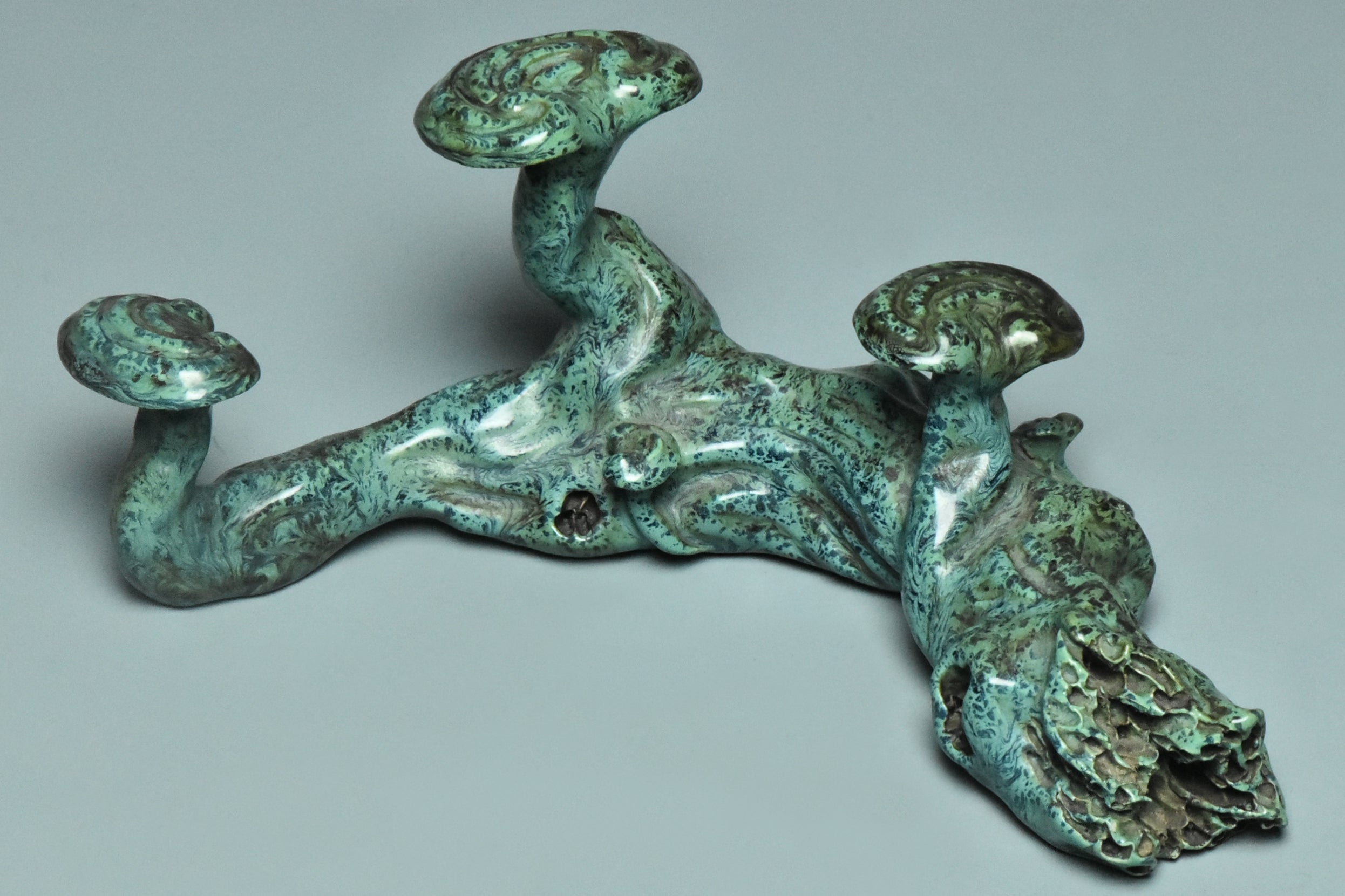 R000: Chinese Turquoise Glazed Brush Rest Hall Mark Qing Qianlong Style