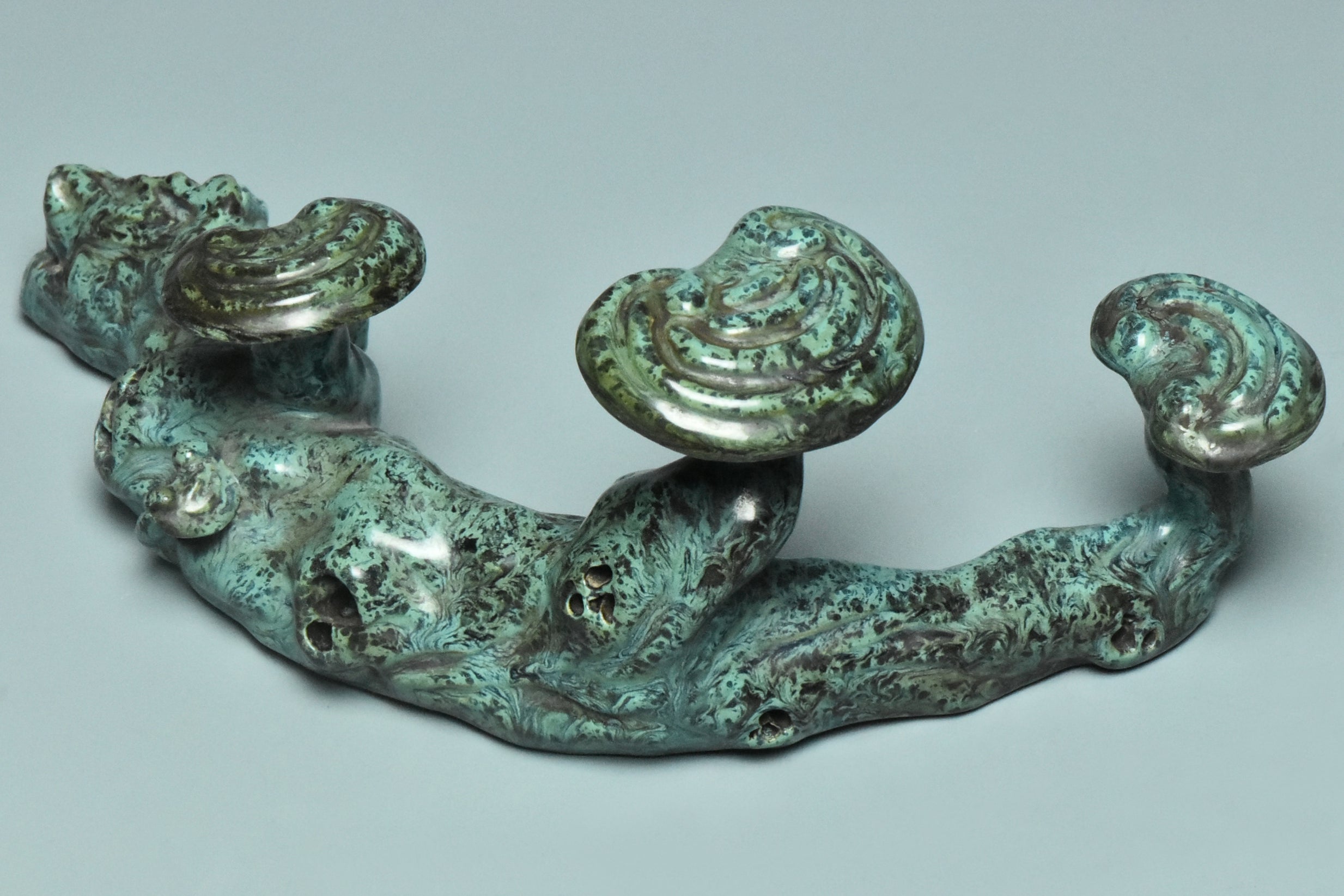 R000: Chinese Turquoise Glazed Brush Rest Hall Mark Qing Qianlong Style