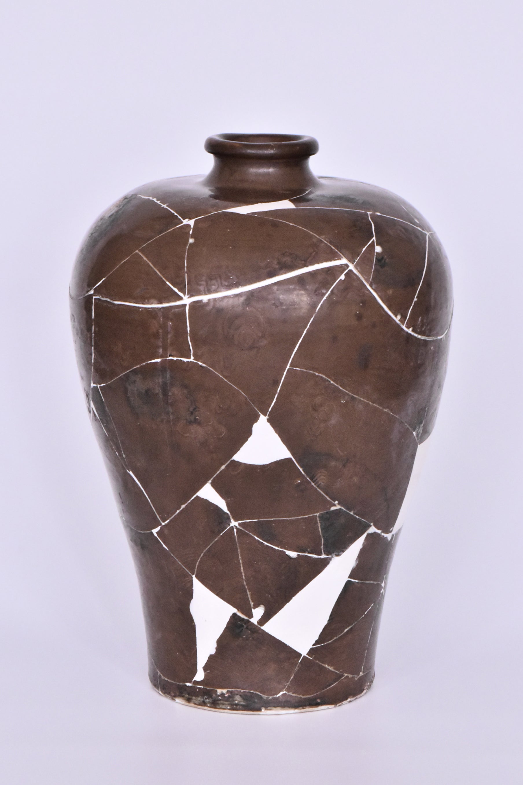 R291: Large Chinese Coffee Glazed Dragon Vase Ming Dynasty Yongle Style
