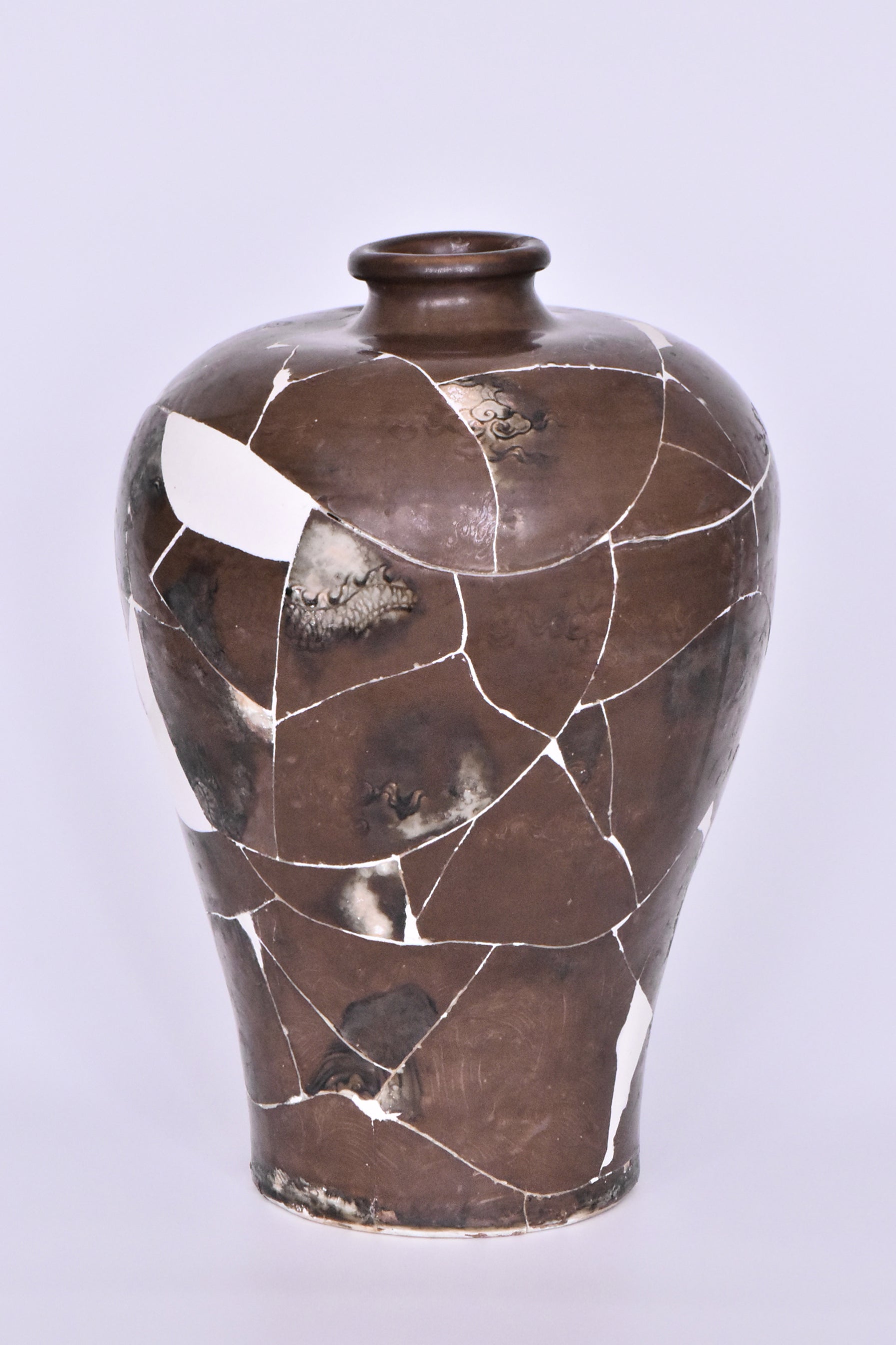 R291: Large Chinese Coffee Glazed Dragon Vase Ming Dynasty Yongle Style