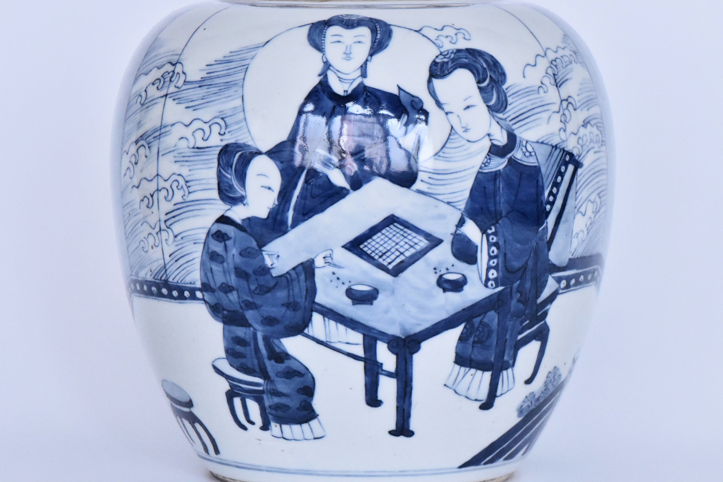 R381: Chinese Blue and White Jar Qing Kangxi Style