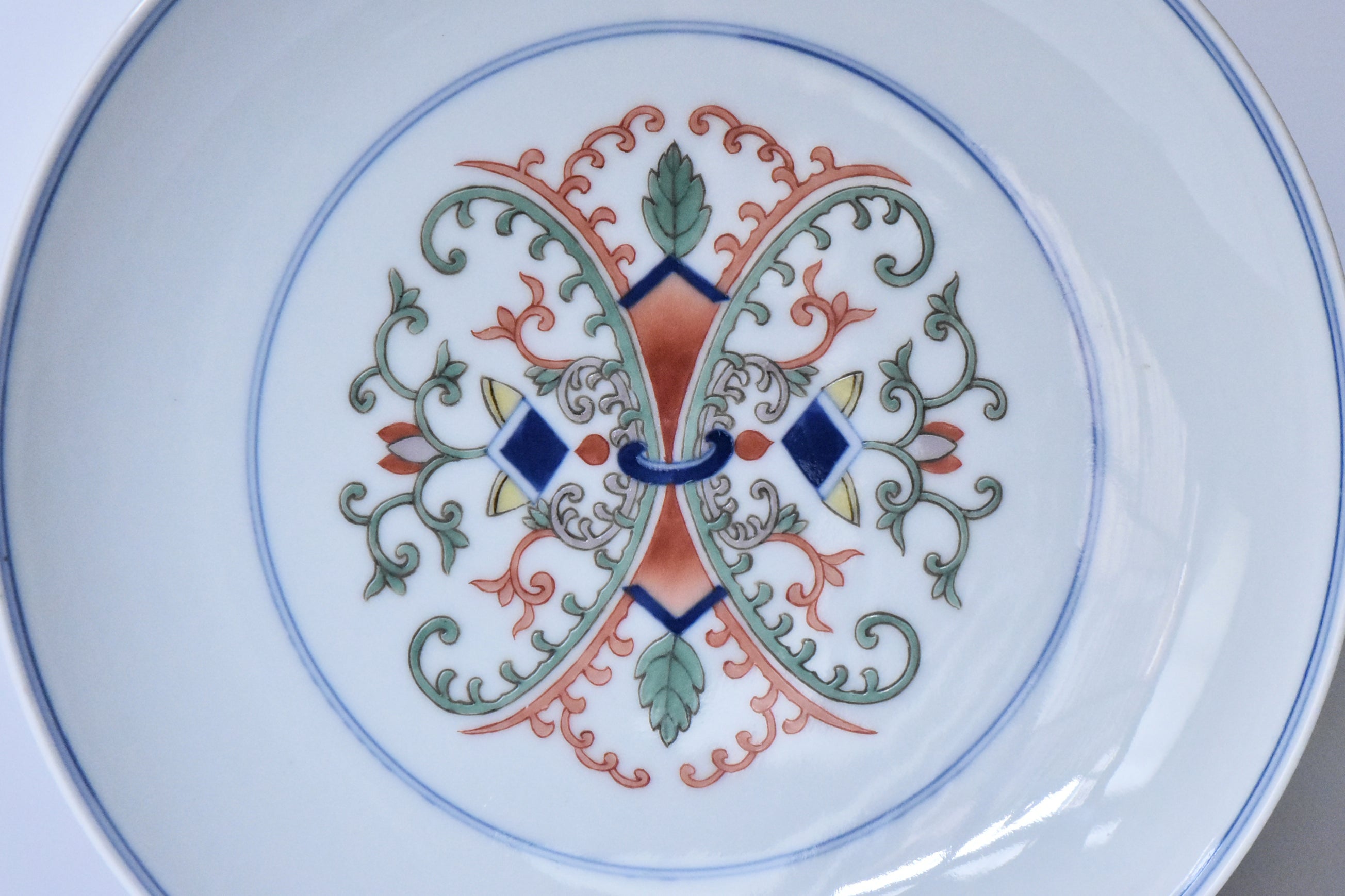 R406: Chinese Doucai Dish Guangxu Mark Qing Dynasty Style