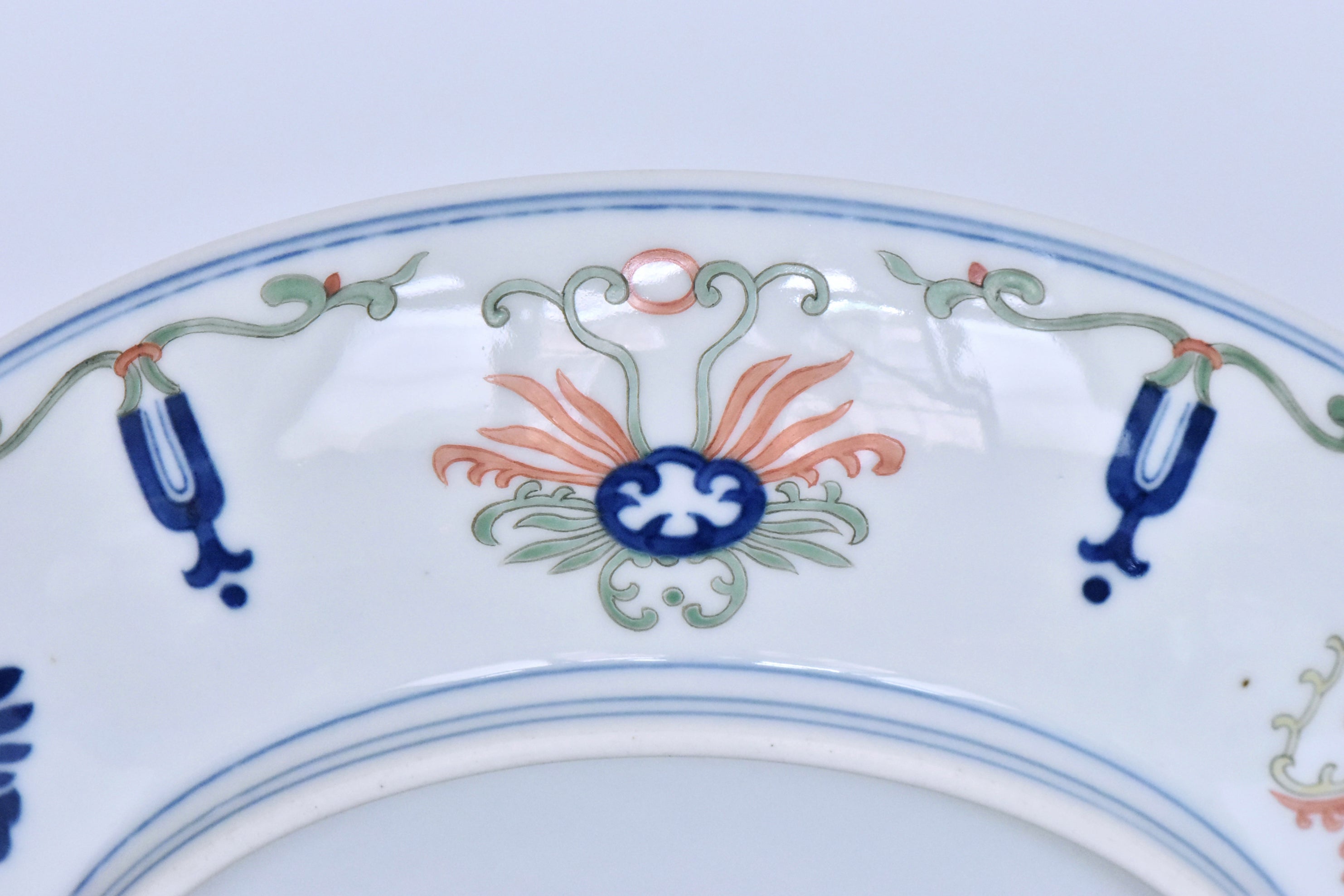 R406: Chinese Doucai Dish Guangxu Mark Qing Dynasty Style