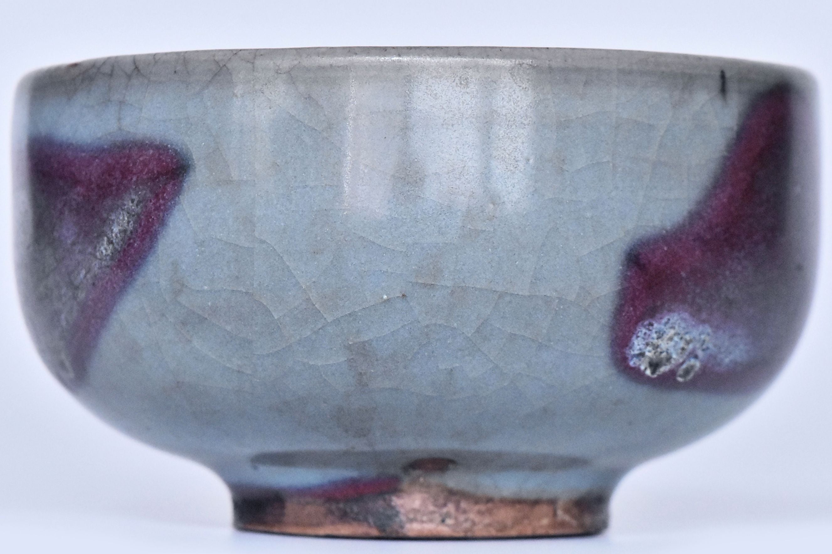 R457: Chinese Junyao Purple Splashed Bowl Song Dynasty Style
