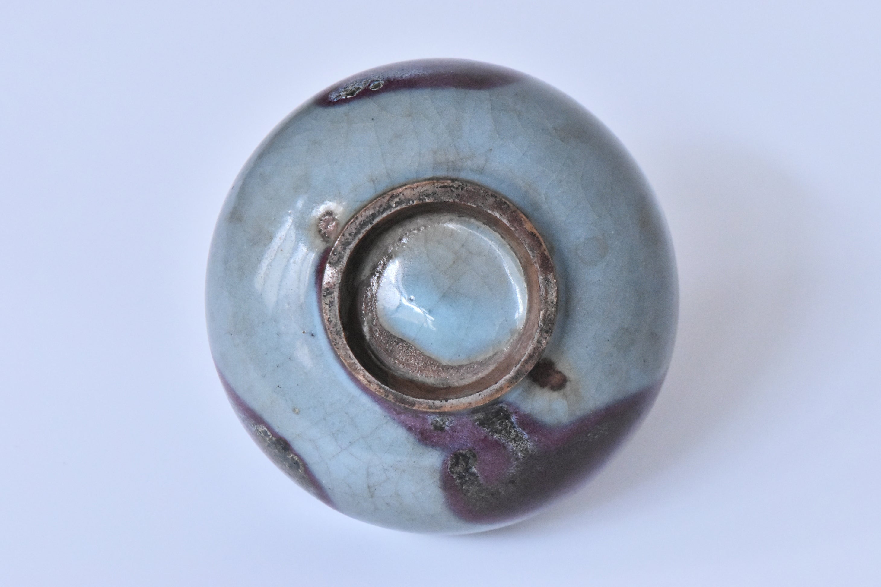 R457: Chinese Junyao Purple Splashed Bowl Song Dynasty Style