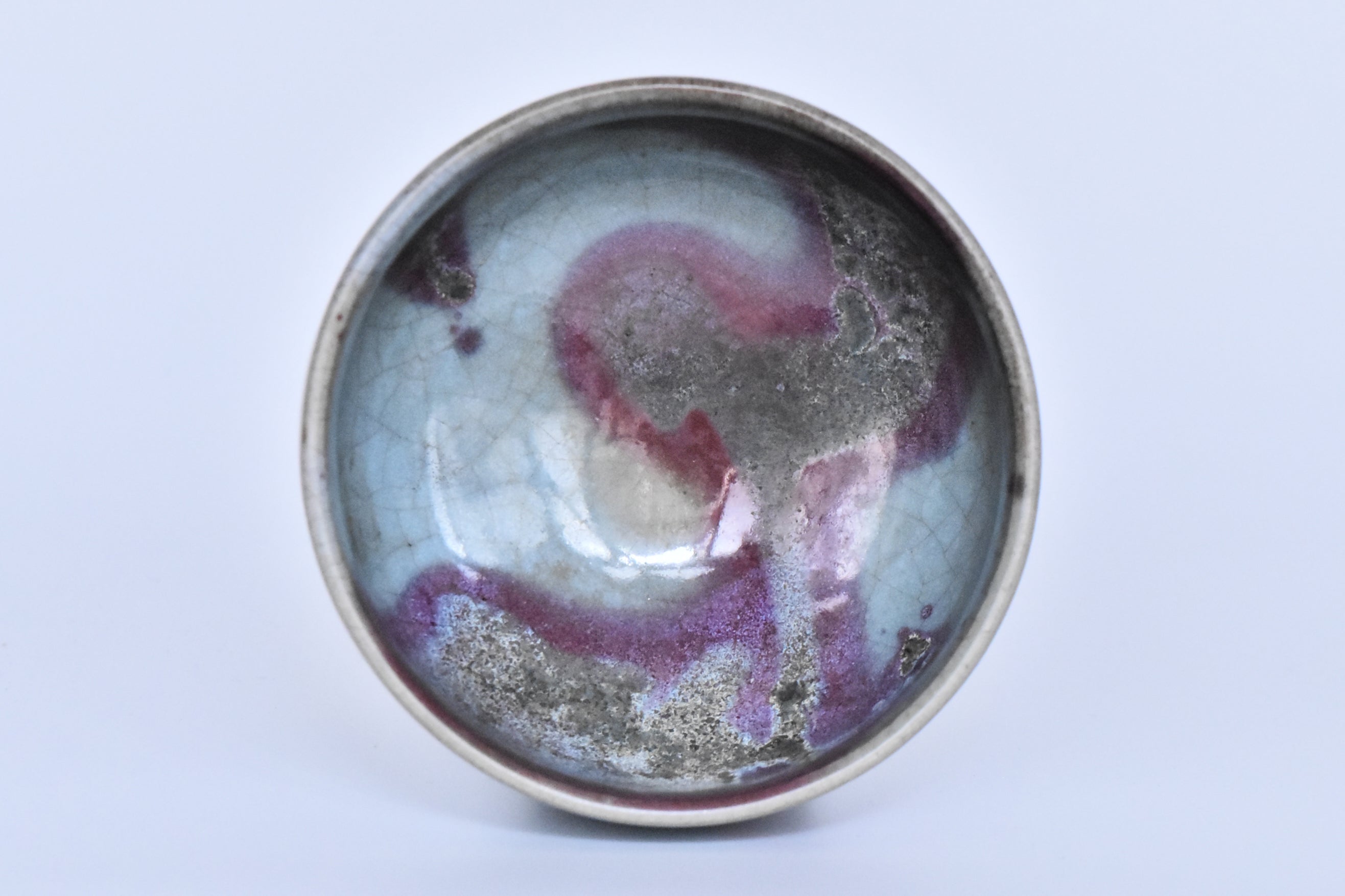 R457: Chinese Junyao Purple Splashed Bowl Song Dynasty Style