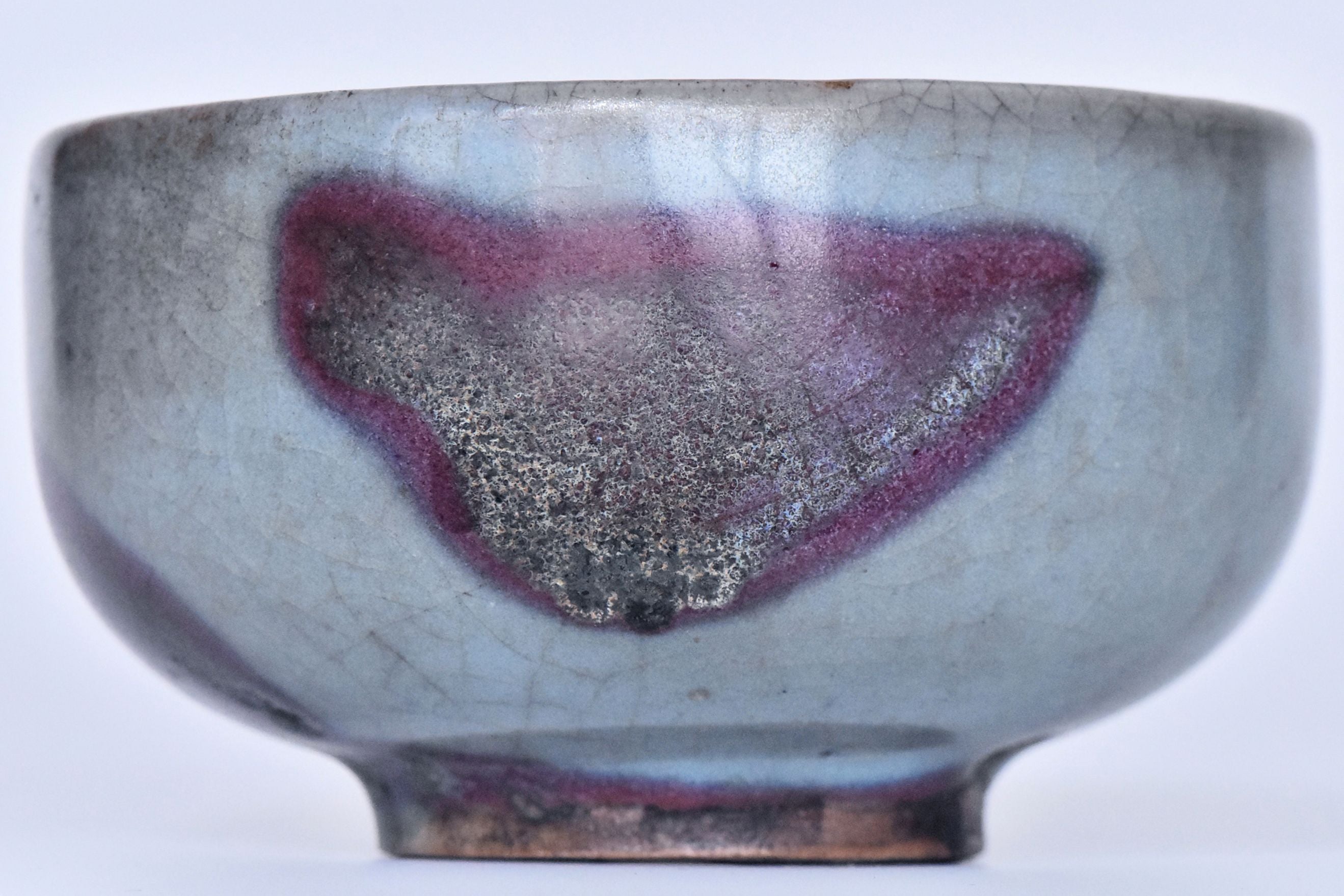 R457: Chinese Junyao Purple Splashed Bowl Song Dynasty Style