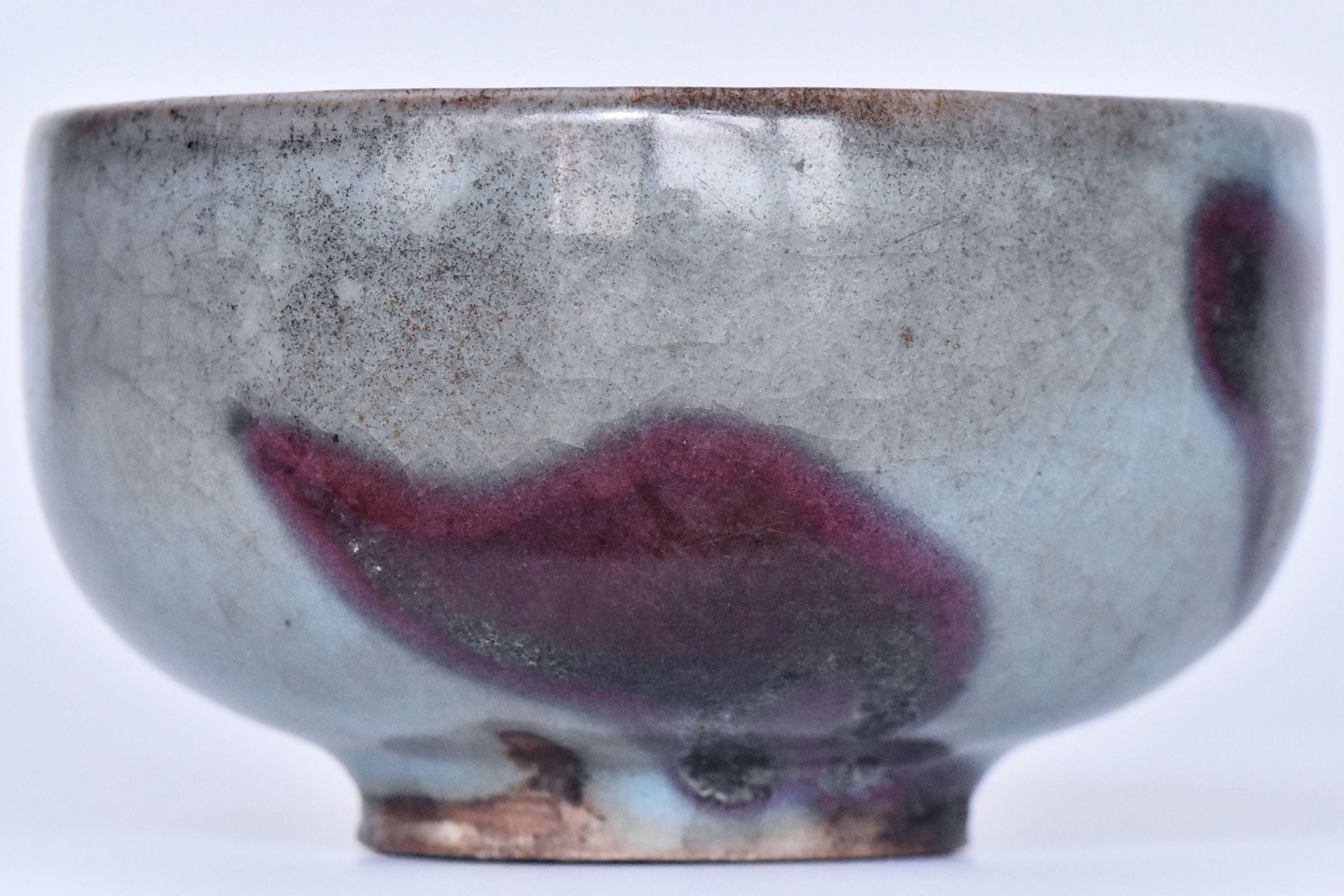 R457: Chinese Junyao Purple Splashed Bowl Song Dynasty Style