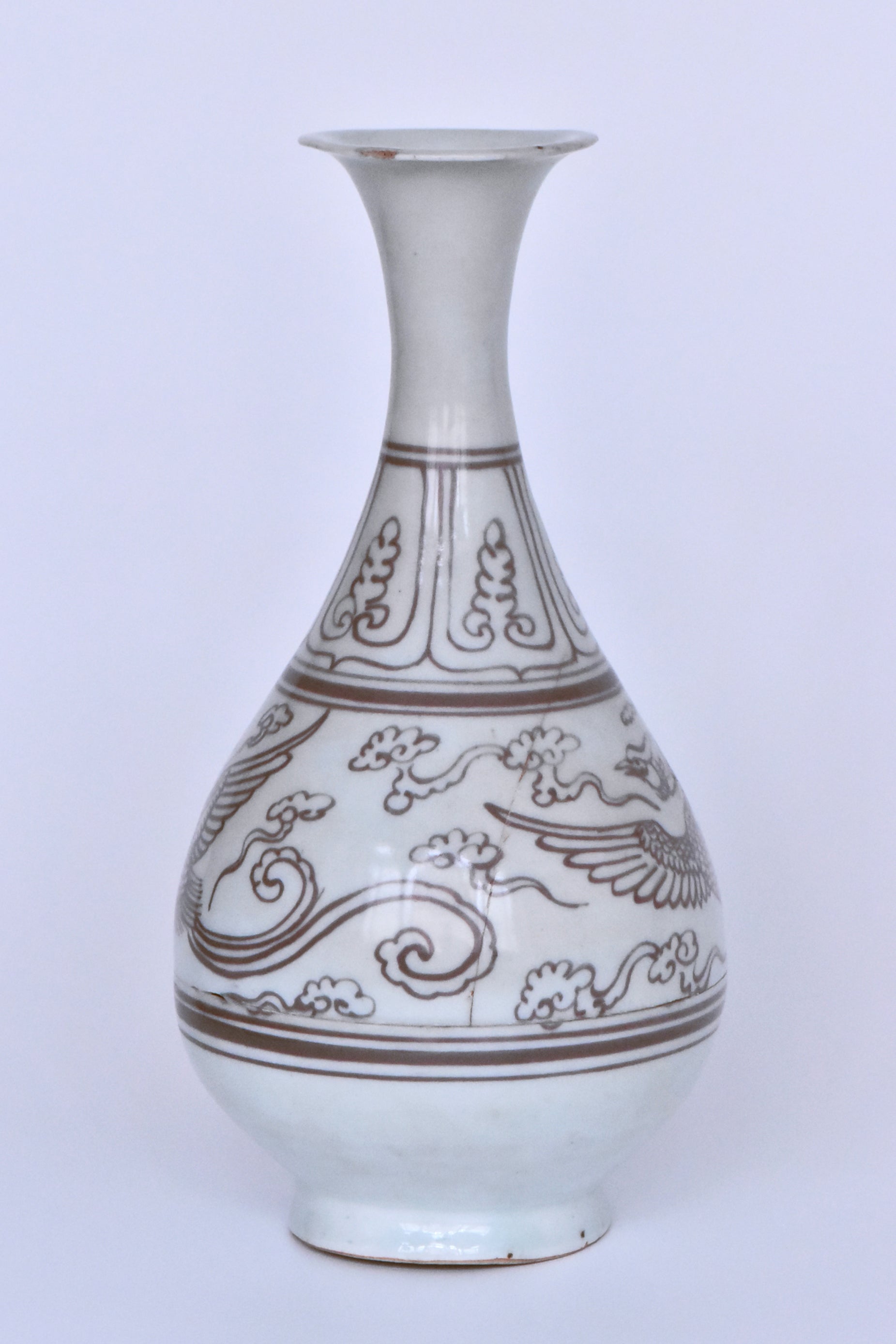 R502: Chinese Underglazed Red Vase Yuan Dynasty Style