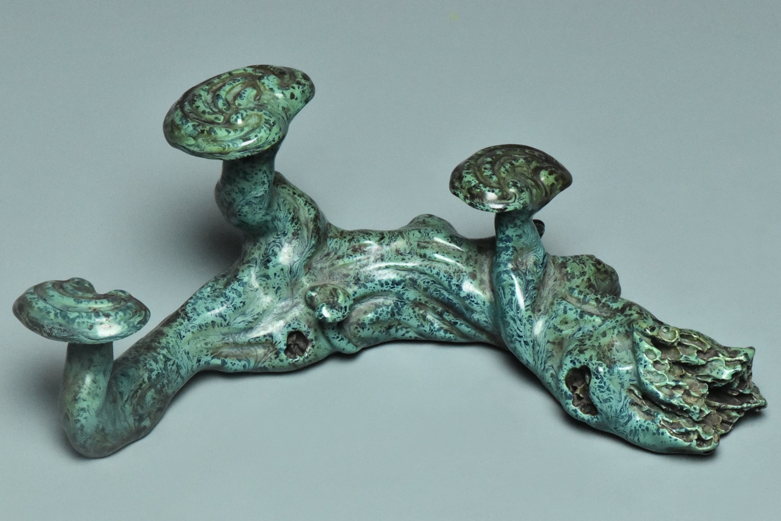 R000: A CHINESE QING QIANLONG STYLE TURQUOISE GLAZED BRUSH REST HALL MARK