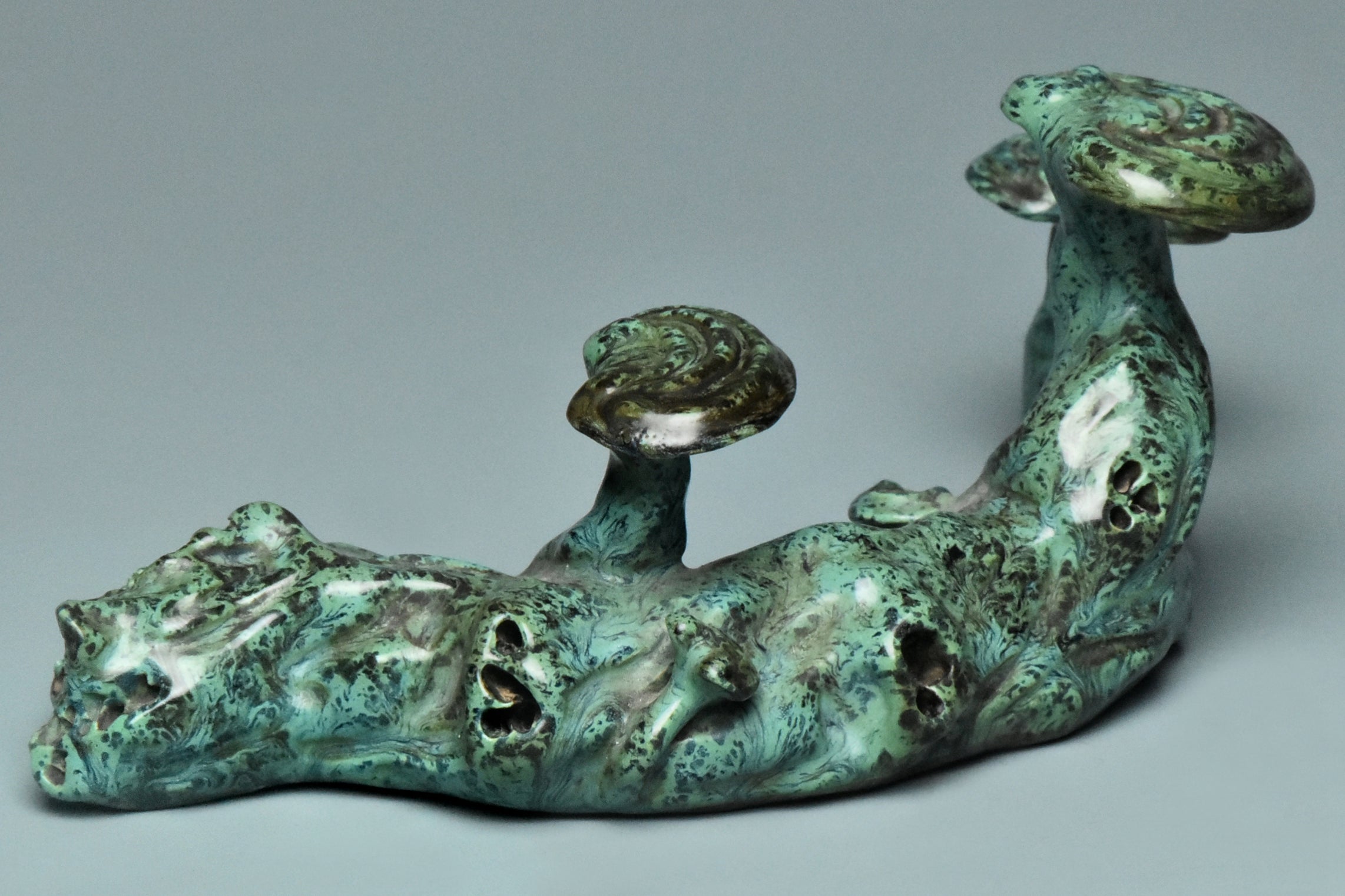 R000: A CHINESE QING QIANLONG STYLE TURQUOISE GLAZED BRUSH REST HALL MARK