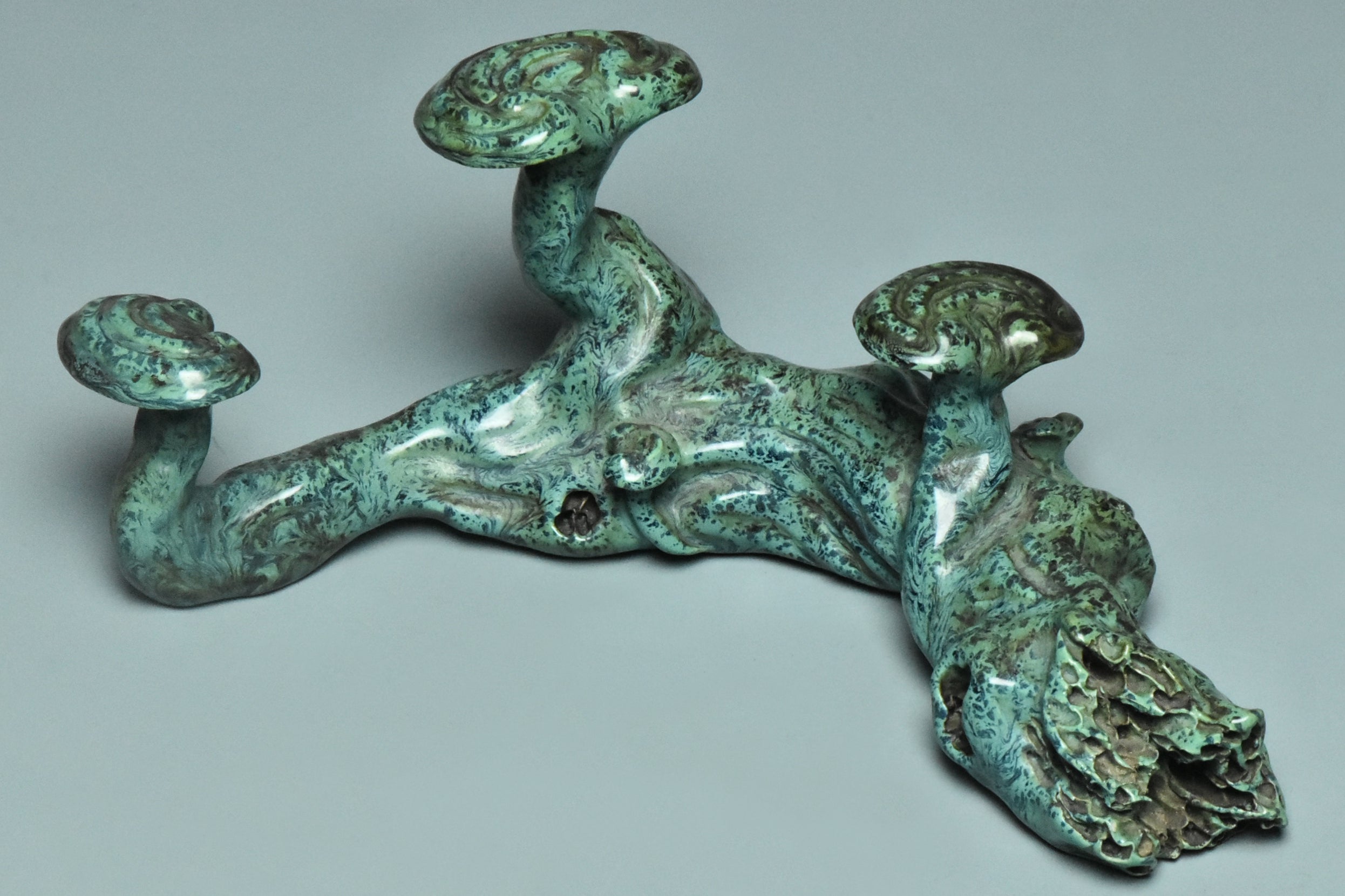 R000: A CHINESE QING QIANLONG STYLE TURQUOISE GLAZED BRUSH REST HALL MARK