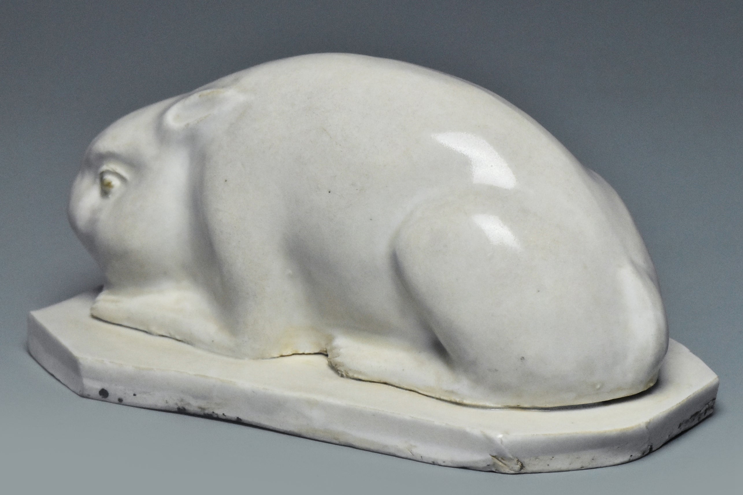 R019: A CHINESE SONG DYNASTY STYLE WHITE GLAZED RABBIT