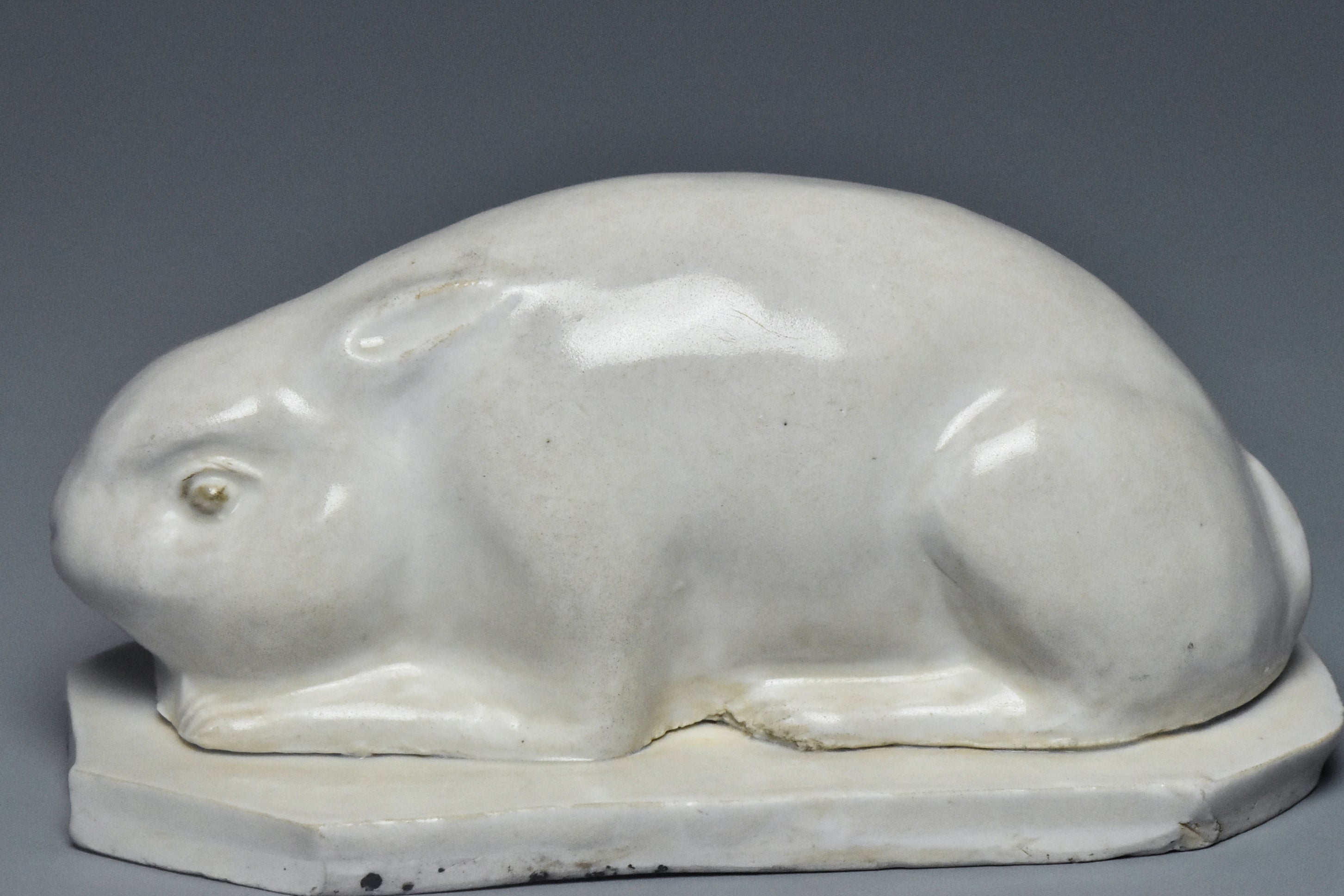 R019: A CHINESE SONG DYNASTY STYLE WHITE GLAZED RABBIT